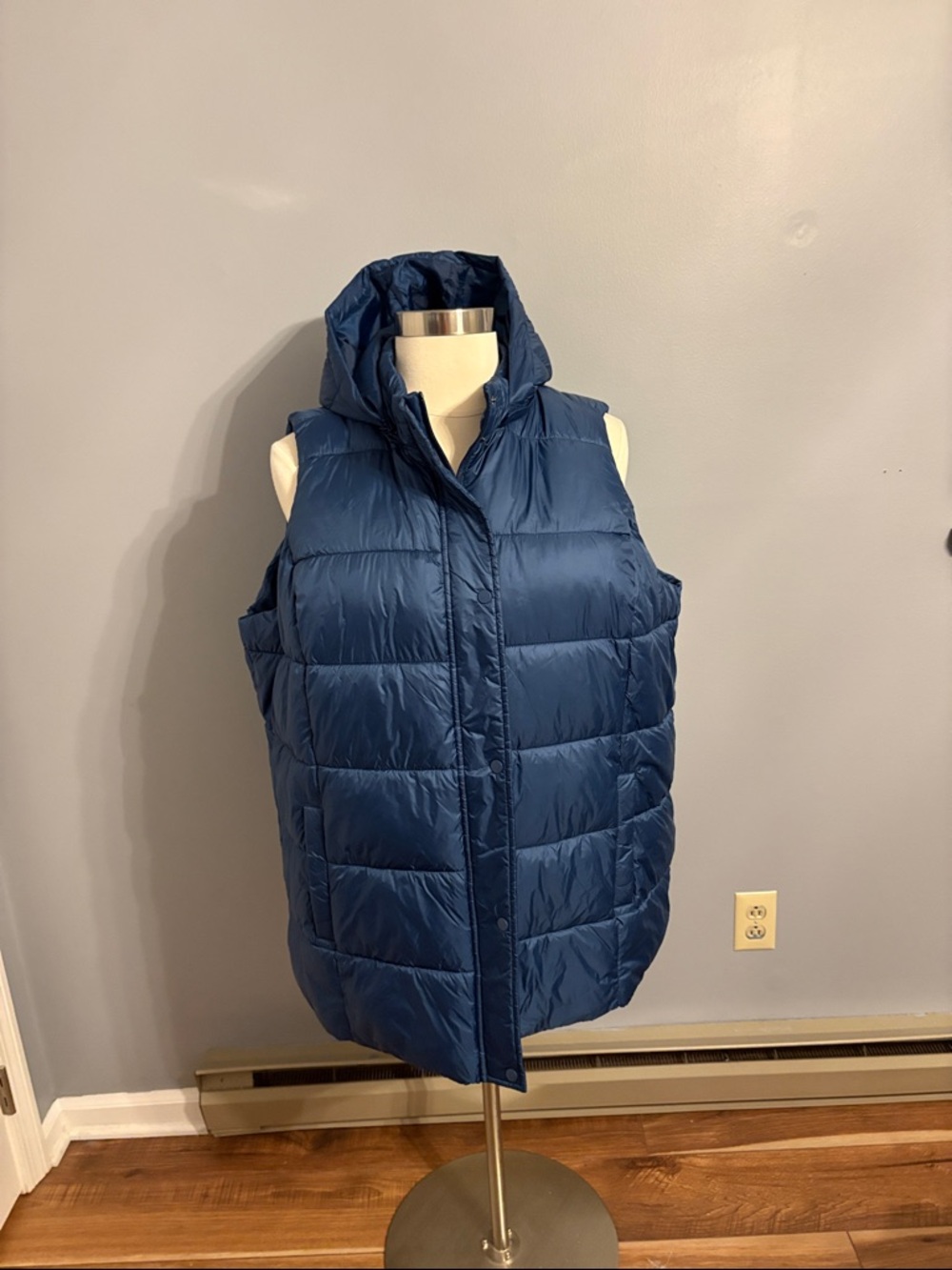 Susan Graver Weekend Navy Quilted puffer vest 3X
